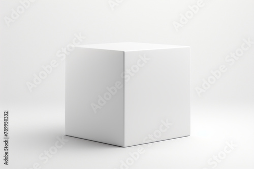 White box mockup isolated on white background. 3D rendering.