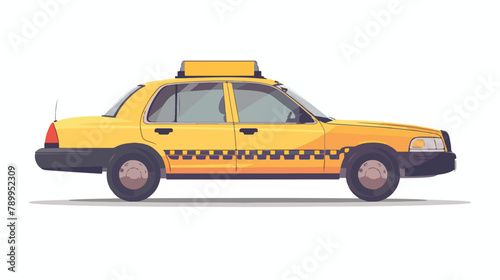 Taxi side view. Taxi service Vector flat style illustration