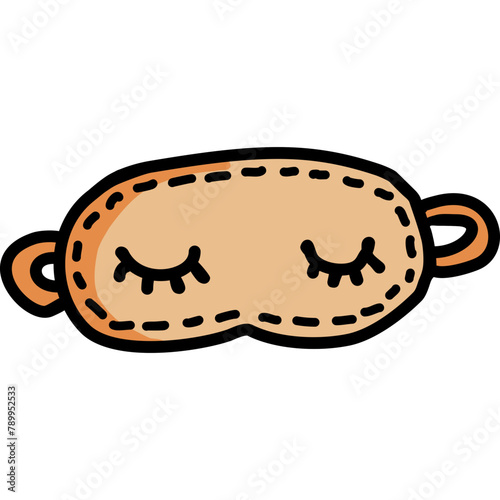 sleep mask cartoon in icon style