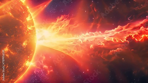 Dramatic Solar Mass Ejection with Radiant Energy and Cosmic Plasma photo