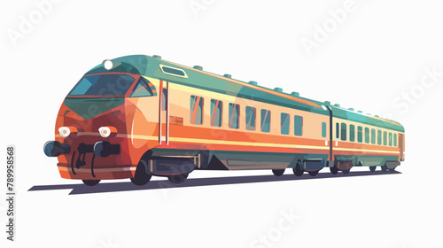 Passenger express train isolated. Vector flat style illustration