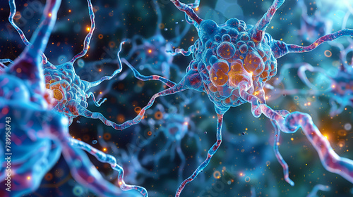 Cancer Neurons cells concept.