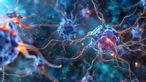 Cancer Neurons cells concept.