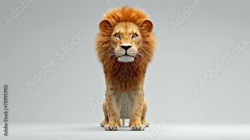   A lion stands on its hind legs, head turned to the side, eyes widely opened