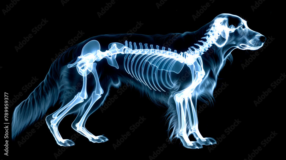 Canine Bone Structure Highlighted by X-Ray Technology