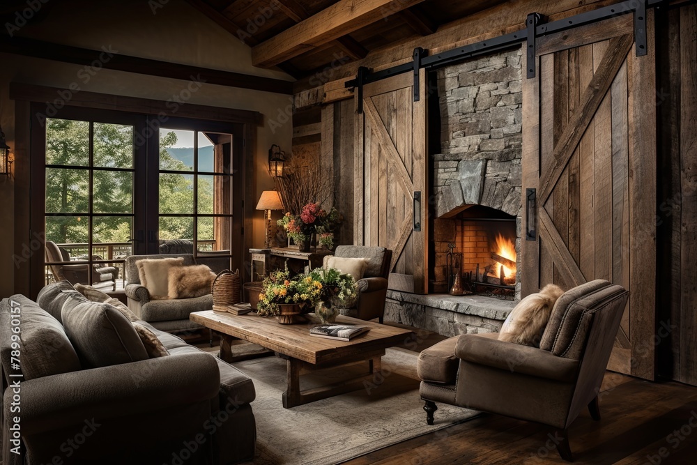 Barn Doors & Rustic Charm: Transform Your Living Room with Inviting Open Space Barn Doors & Rustic Charm: Transform Your Living Room with Inviting Open Space