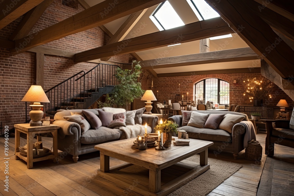 Exposed Brick and Wooden Beams: Rustic Barn Conversion Living Room Inspiration Exposed Brick and Wooden Beams: Rustic Barn Conversion Living Room Inspiration