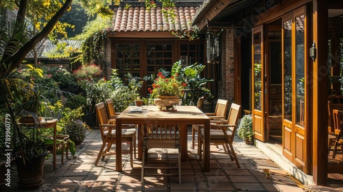 Maintaining Outdoor Elegance: Regular Patio Covering, Revitalizing Wood Color with Oil, and Brown-Painted Furniture 