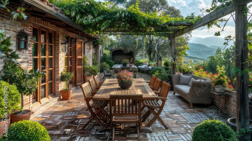 Maintaining Outdoor Elegance: Regular Patio Covering, Revitalizing Wood Color with Oil, and Brown-Painted Furniture 