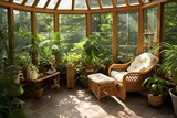 Sunroom Rock Garden and Bamboo Mats: Solarium Oasis Ideas