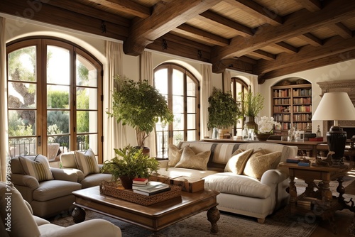 Exposed Wood Beams and Historic Charm  Tuscany-Inspired Living Room Decors with a Sunny Vibe