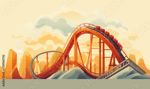 roller coaster vector flat minimalistic isolated illustration