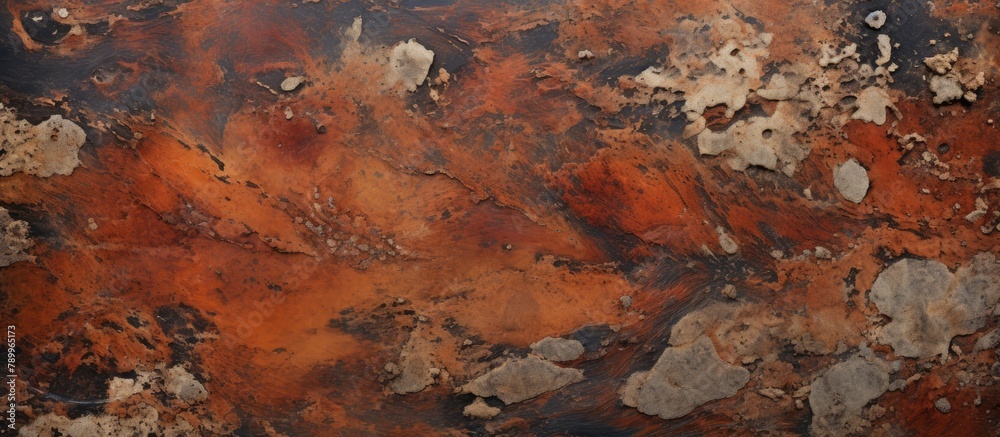 Close-up of a brown and black marble