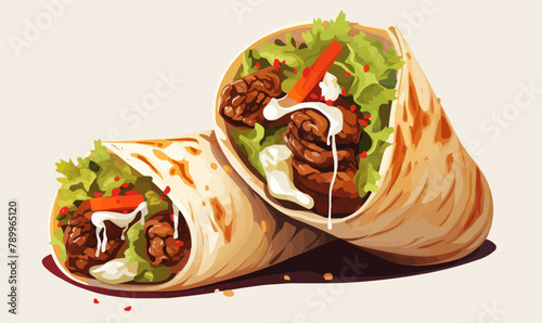 Shawarma vector flat minimalistic isolated vector style illustration