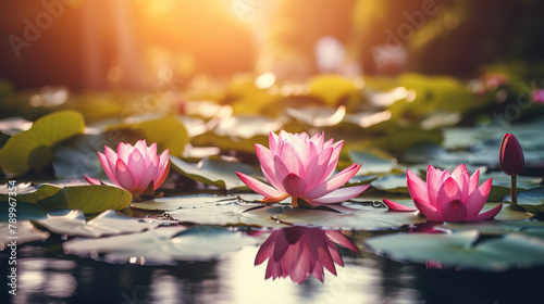 pink water lily.