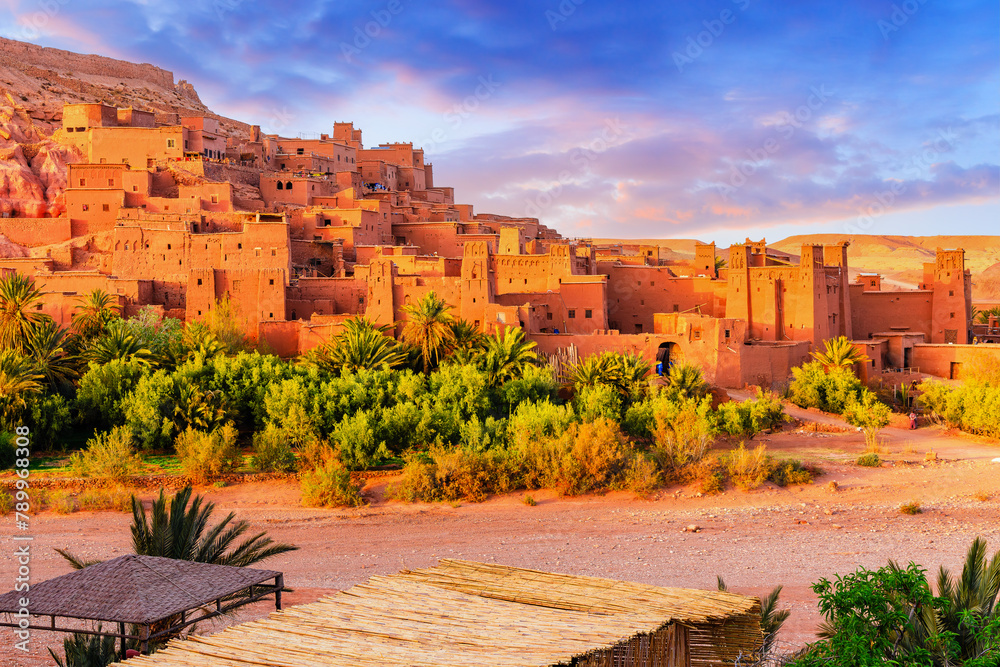 Ait-Ben-Haddou, Ksar or fortified village in Ouarzazate province, Morocco. Prime example of southern Morocco architecture.