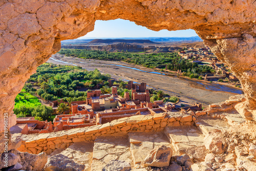 Ait-Ben-Haddou, Ksar or fortified village in Ouarzazate province, Morocco. Prime example of southern Morocco architecture. photo