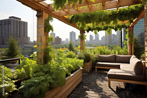 Secluded Oasis: Urban Rooftop Vegetable Garden Ideas for Privacy and Peaceful Atmosphere © Michael