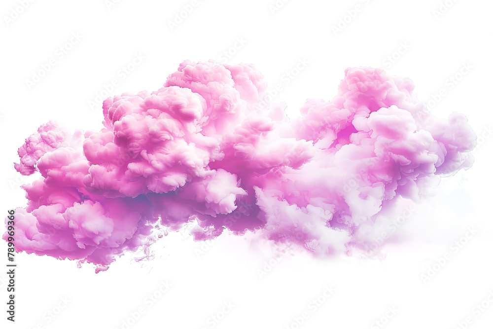 Pink fluffy clouds  illustration. Banner of beautiful sky
