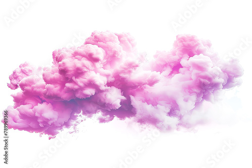 Pink fluffy clouds illustration. Banner of beautiful sky