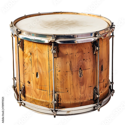 Isolated traditional drums, for a retro vintage style music theme. photo