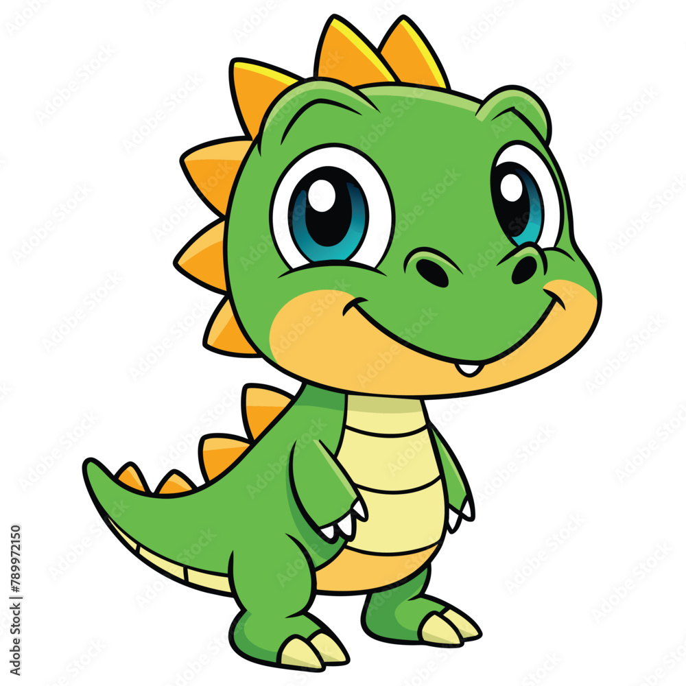 Fototapeta premium Cartoon Baby Cute Dracorex Illustrated