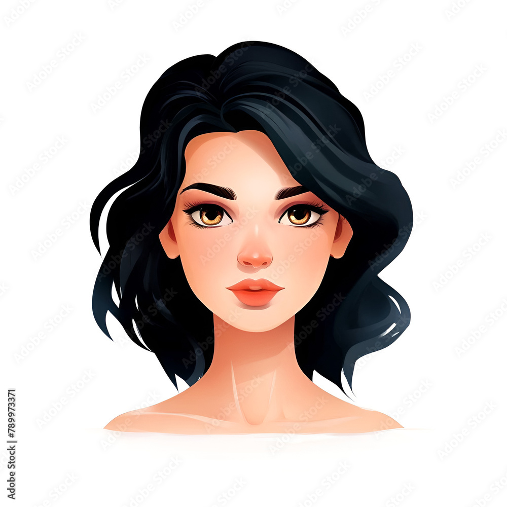 Avatar of a girl with black hair Avatar of a girl with black hair