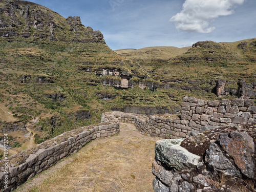 Waqrapukara or Waqra Pukara (horn fortress) is an archaeological site in Peru located in the Cusco Region. At 4,300 metres above sea level, It was built by the Canchis and later conquered by Incas.