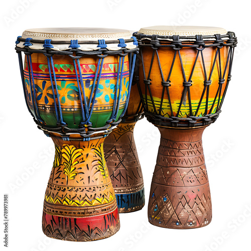 Isolated traditional drums, for a retro vintage style music theme.