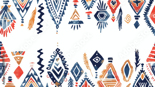 Vertical background with geometric ethnic ornament.