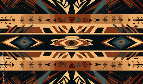 tribal background abstract geometric shape pattern, yombe art vector wallpaper seamless illustration photo