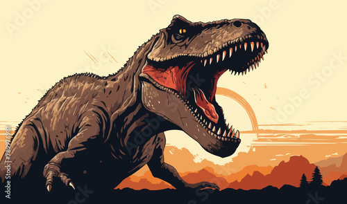 tyrannosaurus dinosaur silhouette vector illustration dino artwork
