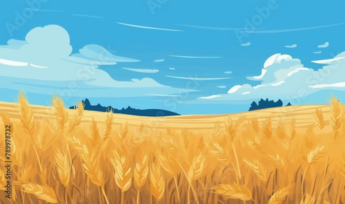 wheat field vector flat minimalistic isolated illustration
