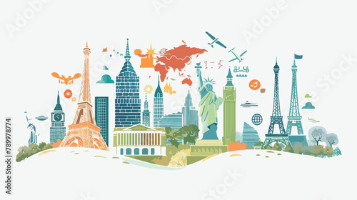 World famous attractions. World tourist attractions 