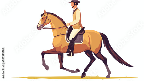 Young horseman training at equestrian school. Jockey © Roses