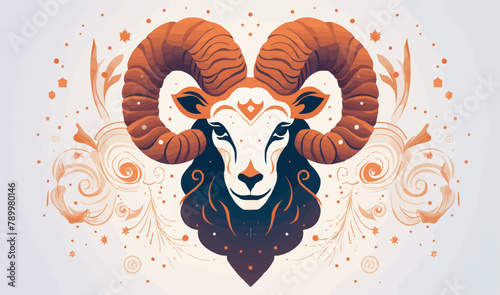 Zodiac Signs for Aries vector flat minimalistic isolated vector style illustration