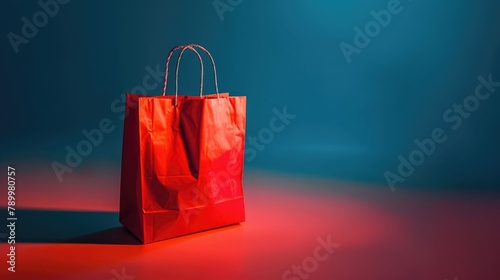 A shopping bag captured in a studio photograph photo