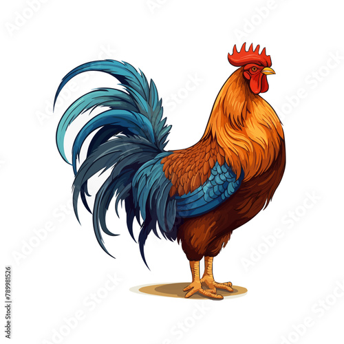 rooster isolated on white background. vector illustration