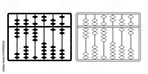 Abacus icon set isolated on white background