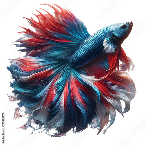 Beautiful colorful Siamese fighting fish separated from the background © Napatsorn