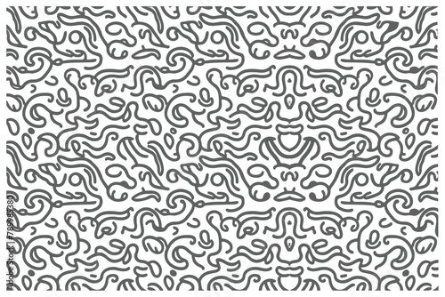 Free vector line art Noodle pasta seamless pattern design on white background photo