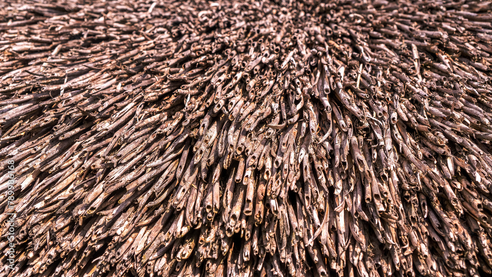 Close up of thatch roof or wall background. Tropical roofing on beach. High quality photo Close up of thatch roof or wall background. Tropical roofing on beach. High quality photo