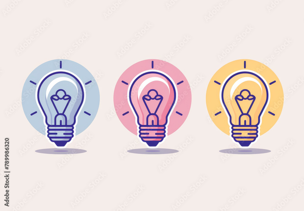 Lightbulb icon on light background. Lightbulb icon on light background.