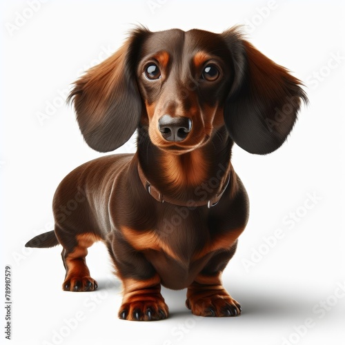 Image of isolated dachshund against pure white background, ideal for presentations 