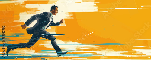 Businessman running vector