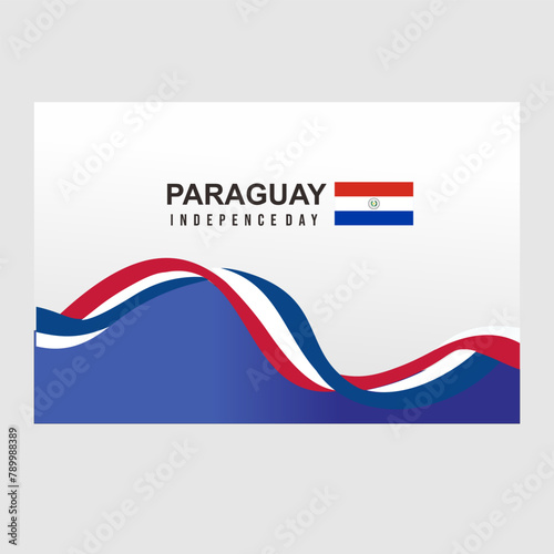 Banner background blue illustration of paraguay independence day celebration banner vector cartoon