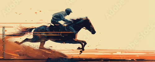 Rider riding. vector simple illustration