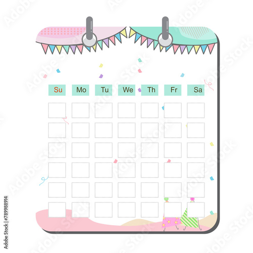calendar pastel template elements png