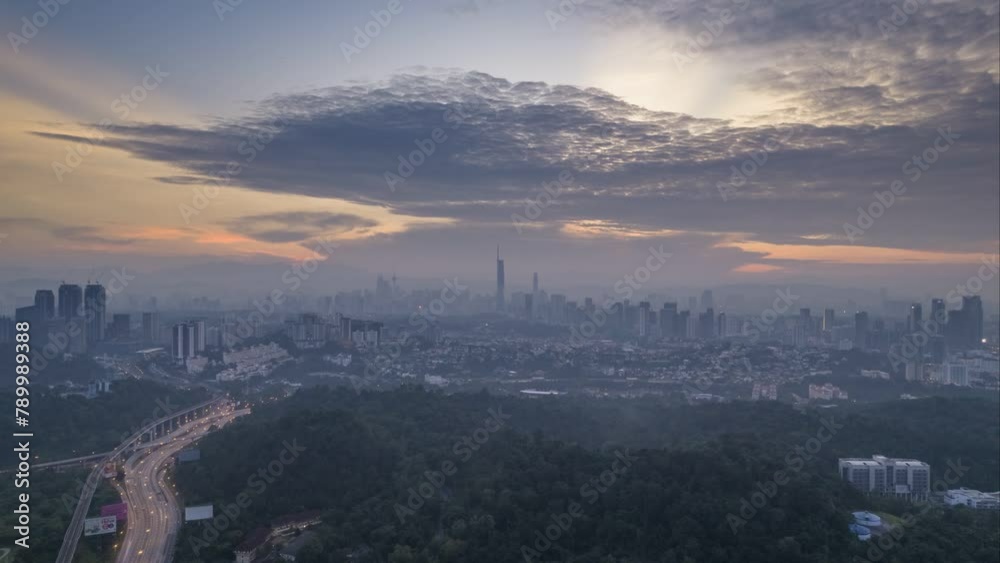 time lapse of aerial view kuala lumpur, malaysia city skyline in 4k time lapse of aerial view kuala lumpur, malaysia city skyline in 4k
