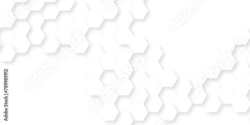 Background with hexagons. Surface polygon pattern with glowing hexagon paper texture and futuristic business. Luxury white hexagon pattern. 